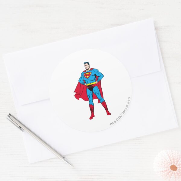 Superman_Arms_Folded_Classic_Round_Sticker_3 Superman Arms Folded Classic Round Sticker