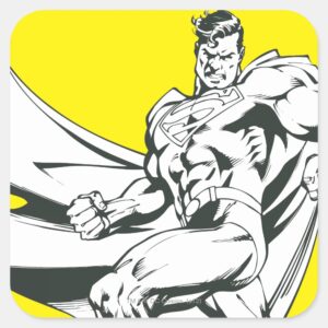 Superman Black And White 2 Square Sticker