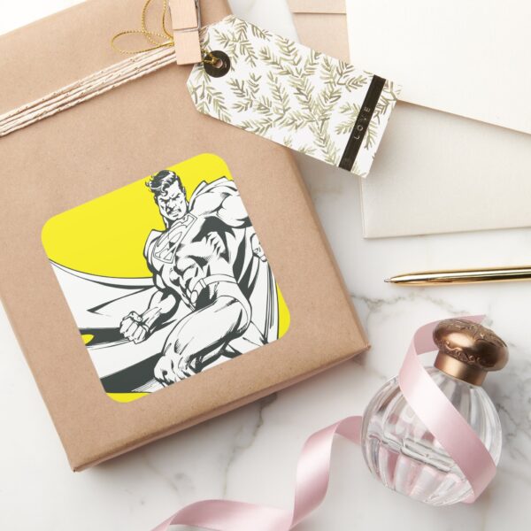 Superman Black And White 2 Square Sticker