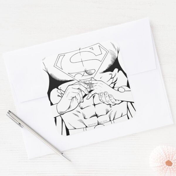 Superman Black And White 3 Square Sticker