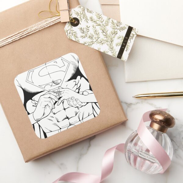 Superman Black And White 3 Square Sticker