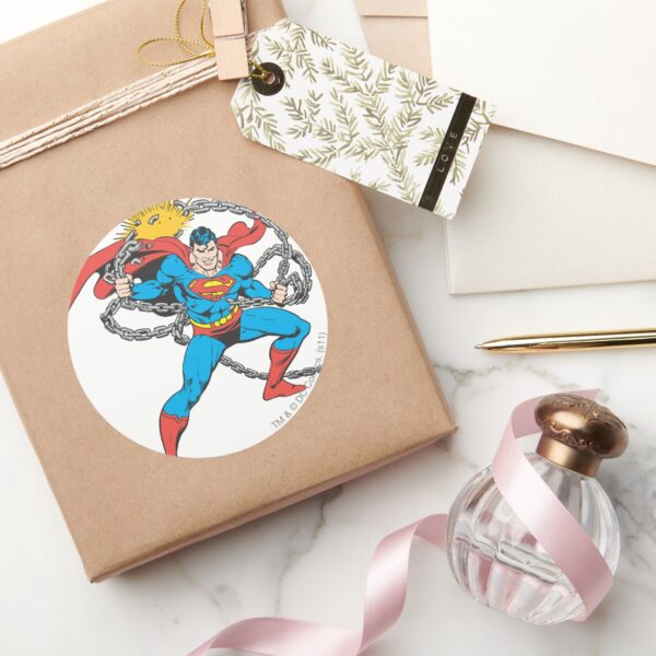 Superman_Breaks_Chains_3_Classic_Round_Sticker_5 Superman Breaks Chains 3 Classic Round Sticker