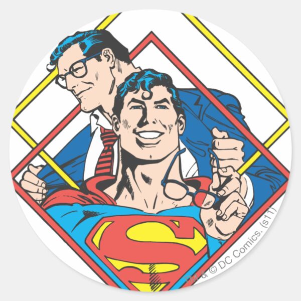 Superman_Clark_Kent_Classic_Round_Sticker_1 Superman Clark Kent Classic Round Sticker