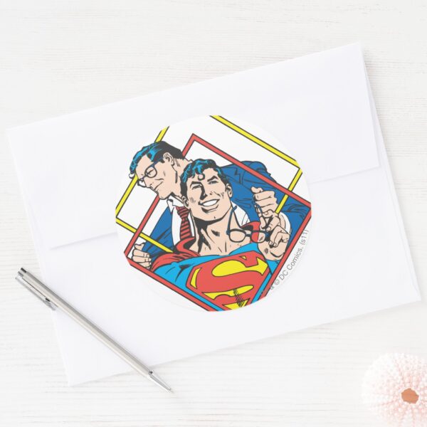 Superman_Clark_Kent_Classic_Round_Sticker_3 Superman Clark Kent Classic Round Sticker