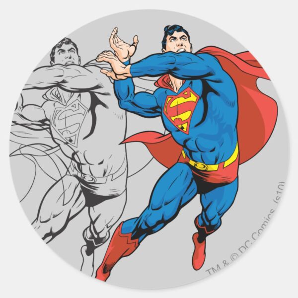 Superman_Comic_Panels_Classic_Round_Sticker_1 Superman Comic Panels Classic Round Sticker