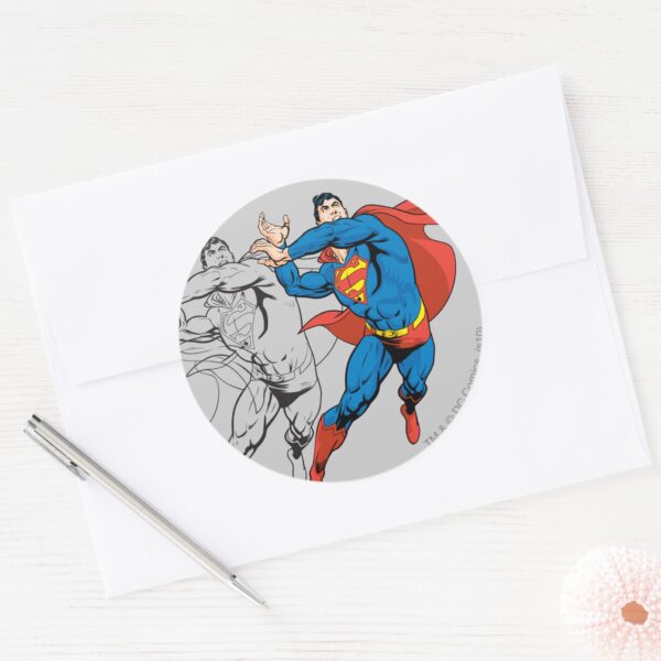 Superman_Comic_Panels_Classic_Round_Sticker_3 Superman Comic Panels Classic Round Sticker