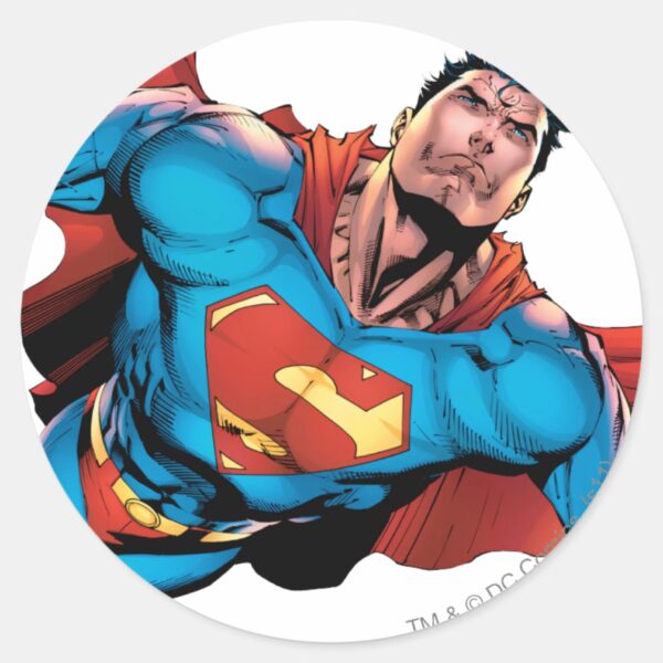 Superman_Comic_Style_Classic_Round_Sticker_1 Superman Comic Style Classic Round Sticker