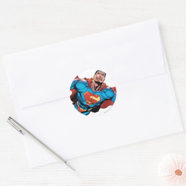 Superman_Comic_Style_Classic_Round_Sticker_3 Superman Comic Style Classic Round Sticker