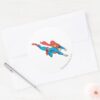 Superman_Dives_Right_Classic_Round_Sticker_3 Superman Dives Right Classic Round Sticker