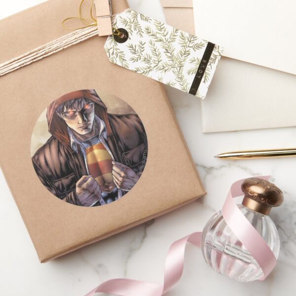 Superman_Earth_Cover_-_Color_Classic_Round_Sticker_5 Superman Earth Cover Color Classic Round Sticker