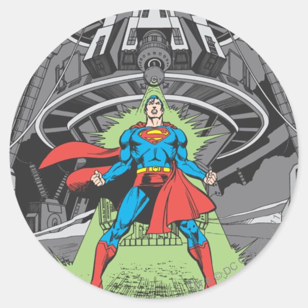Superman_Exposed_to_Kryptonite_Classic_Round_Sticker_1 Superman Exposed To Kryptonite Classic Round Sticker