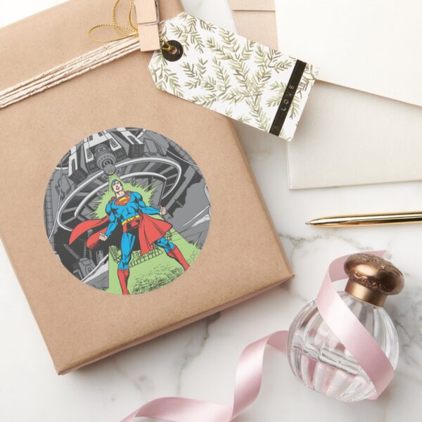 Superman_Exposed_to_Kryptonite_Classic_Round_Sticker_5 Superman Exposed To Kryptonite Classic Round Sticker