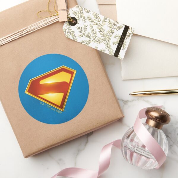 Superman_Golden_S_Shield_Brilliance_Classic_Round_Sticker_5 Superman Golden S Shield Brilliance Classic Round Sticker