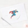 Superman Leaps Right Classic Round Sticker