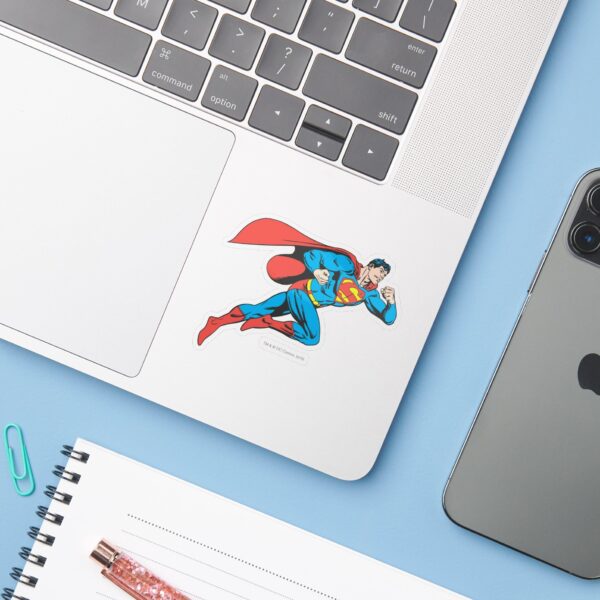 Superman Leaps Right Sticker