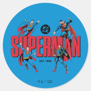 Superman Legends Forever Graphic Classic Round Sticker