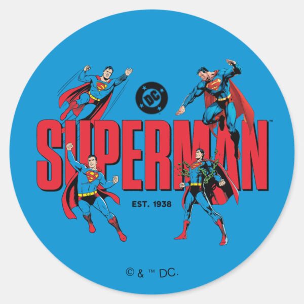Superman_Legends_Forever_Graphic_Classic_Round_Sticker_1 Superman Legends Forever Graphic Classic Round Sticker