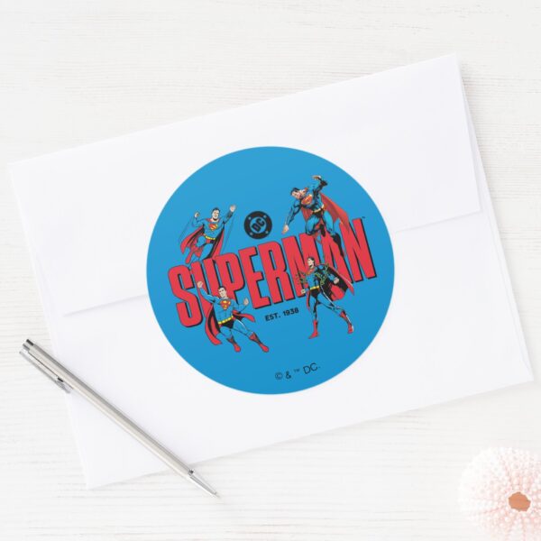 Superman_Legends_Forever_Graphic_Classic_Round_Sticker_3 Superman Legends Forever Graphic Classic Round Sticker