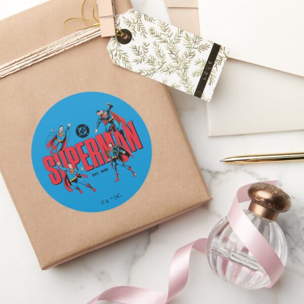 Superman_Legends_Forever_Graphic_Classic_Round_Sticker_5 Superman Legends Forever Graphic Classic Round Sticker