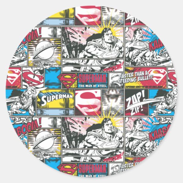 Superman_Logo_Pattern_2_Classic_Round_Sticker_1 Superman Logo Pattern 2 Classic Round Sticker