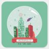 Superman Metropolis Snow Globe Graphic Square Sticker