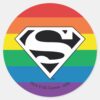 Superman_Rainbow_Logo_Classic_Round_Sticker_1 Superman Rainbow Logo Classic Round Sticker