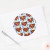 Superman_Red_and_Blue_Pattern_Classic_Round_Sticker_3 Superman Red And Blue Pattern Classic Round Sticker