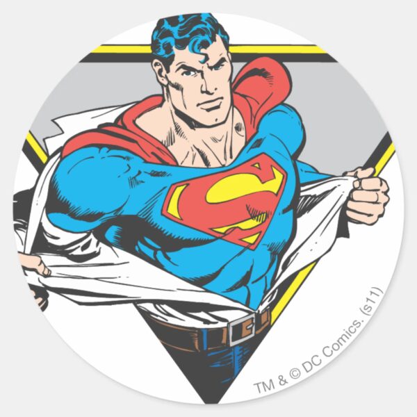 Superman_Revealed_Classic_Round_Sticker_1 Superman Revealed Classic Round Sticker