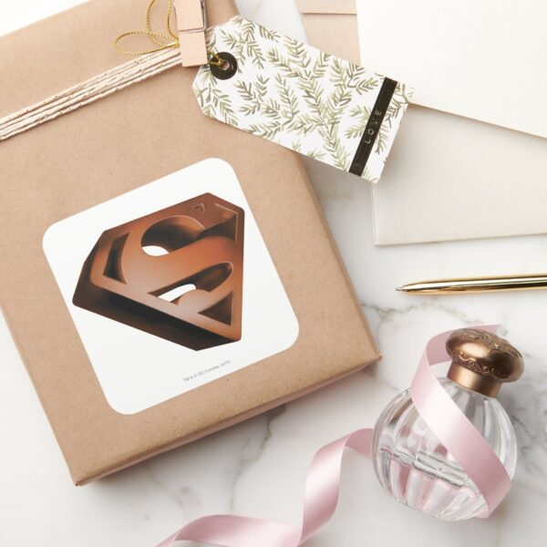 Superman S Shield 3D Grainy Logo Square Sticker