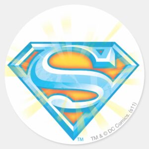 Superman_S-Shield___Blue_and_Orange_Logo_Classic_Round_Sticker_1 Superman S Shield Blue And Orange Logo Classic Round Sticker