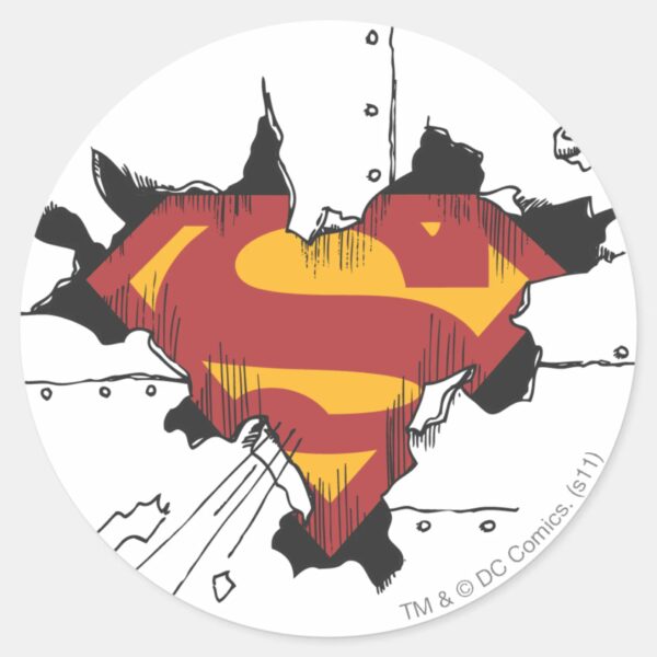 Superman_S-Shield___Broken_Metal_Logo_Classic_Round_Sticker_1 Superman S Shield Broken Metal Logo Classic Round Sticker