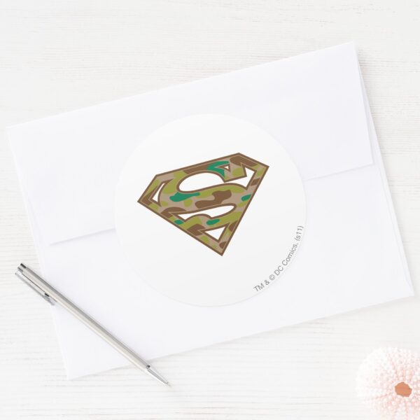 Superman_S-Shield___Camouflage_Logo_Classic_Round_Sticker_3 Superman S Shield Camouflage Logo Classic Round Sticker
