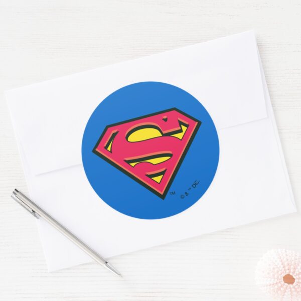 Superman_S-Shield___Classic_Logo_Classic_Round_Sticker_4 Superman S Shield Classic Logo Classic Round Sticker