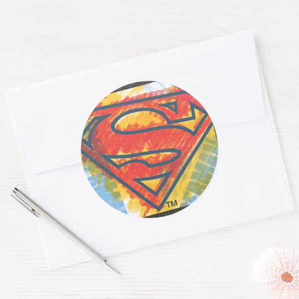 Superman_S-Shield___Colored_Logo_Classic_Round_Sticker_3 Superman S Shield Colored Logo Classic Round Sticker