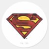 Superman_S-Shield___Darkened_Red_Logo_Classic_Round_Sticker_1 Superman S Shield Darkened Red Logo Classic Round Sticker