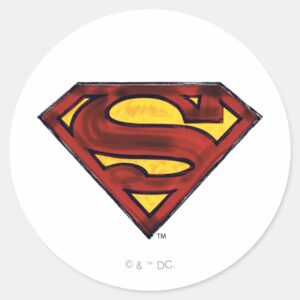 Superman_S-Shield___Darkened_Red_Logo_Classic_Round_Sticker_1 Superman S Shield Darkened Red Logo Classic Round Sticker