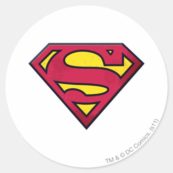 Superman_S-Shield___Dirt_Logo_Classic_Round_Sticker_1 Superman S Shield Dirt Logo Classic Round Sticker