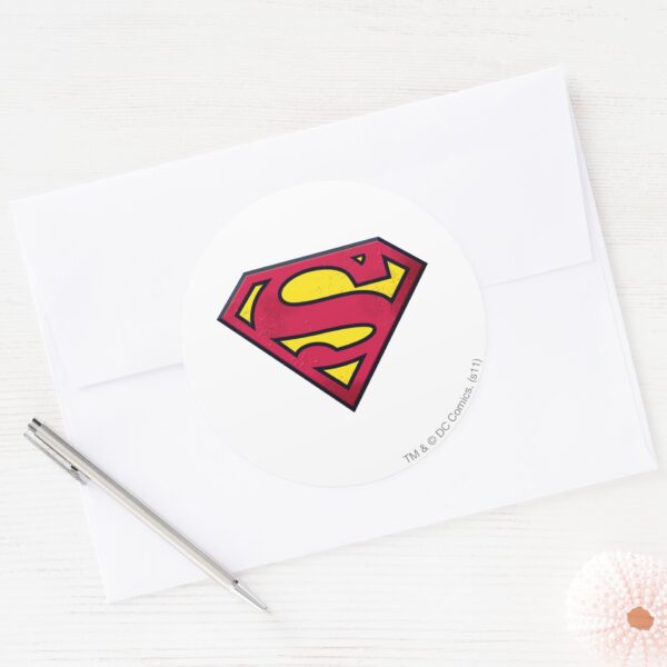 Superman_S-Shield___Dirt_Logo_Classic_Round_Sticker_3 Superman S Shield Dirt Logo Classic Round Sticker