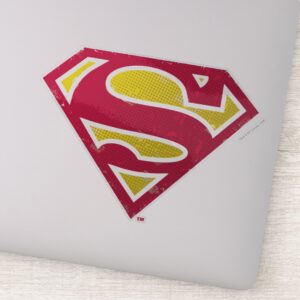 Superman S Shield Distressed Dots Logo Sticker