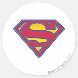 Superman S Shield Dot Logo Classic Round Sticker