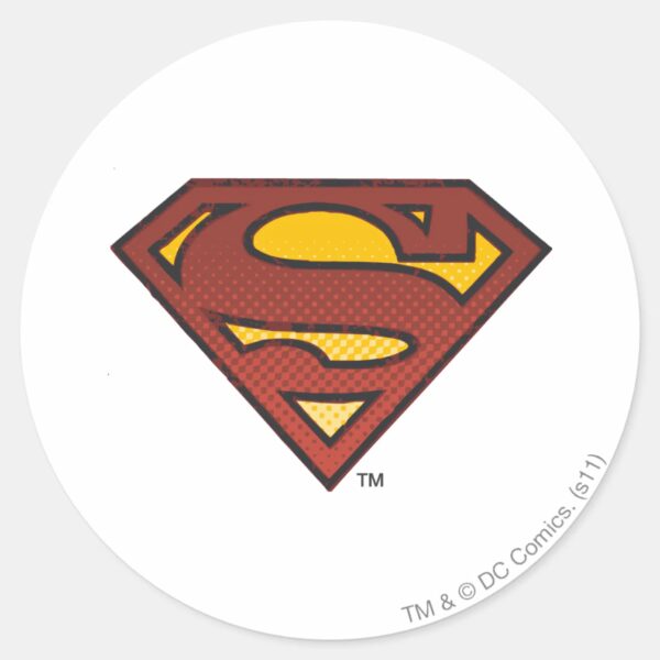 Superman_S-Shield___Faded_Dots_Logo_Classic_Round_Sticker_1 Superman S Shield Faded Dots Logo Classic Round Sticker
