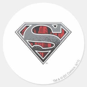 Superman_S-Shield___Gray_and_Red_City_Logo_Classic_Round_Sticker_1 Superman S Shield Gray And Red City Logo Classic Round Sticker