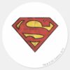 Superman_S-Shield___Grunge_Logo_Classic_Round_Sticker_1 Superman S Shield Grunge Logo Classic Round Sticker