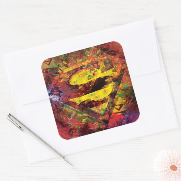 Superman_S-Shield___Grunge_Logo_Square_Sticker_3 Superman S Shield Grunge Logo Square Sticker