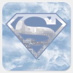 Superman_S-Shield___Light_Blue_City_Logo_Square_Sticker_1 Superman S Shield Light Blue City Logo Square Sticker