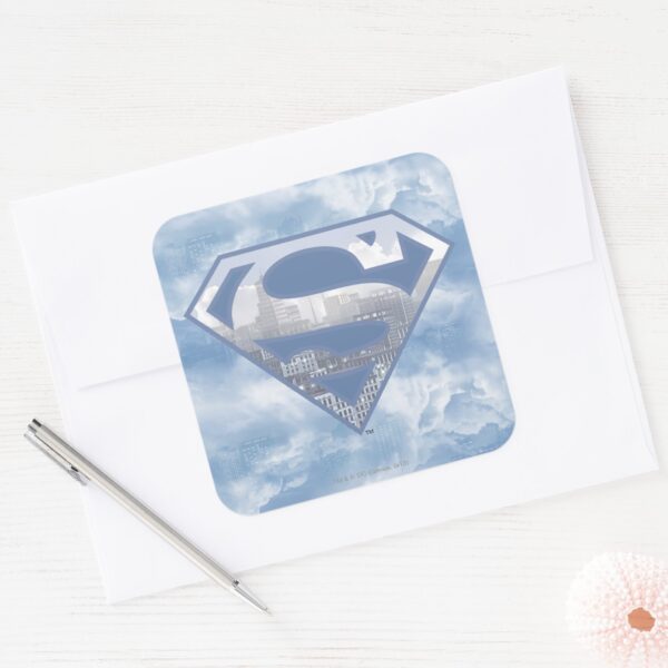 Superman_S-Shield___Light_Blue_City_Logo_Square_Sticker_3 Superman S Shield Light Blue City Logo Square Sticker