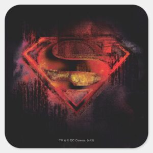 Superman S Shield Painted Logo Square Sticker