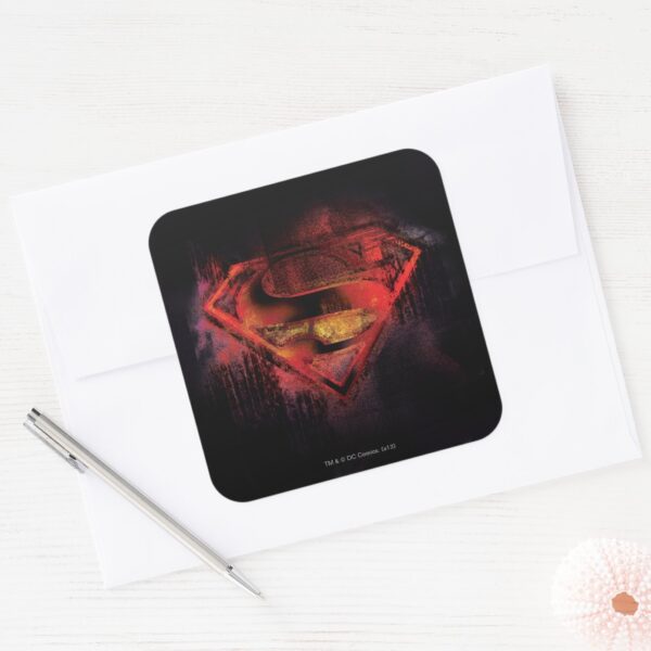 Superman_S-Shield___Painted_Logo_Square_Sticker_3 Superman S Shield Painted Logo Square Sticker