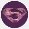Superman S Shield Pink Star Burst Logo Classic Round Sticker