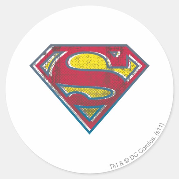 Superman_S-Shield___Printed_Logo_Classic_Round_Sticker_1 Superman S Shield Printed Logo Classic Round Sticker